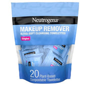 Neutrogena Makeup Remover Towelettes, Daily Single Face Towelettes, 20 Ct | Makeup Remover, Makeup Removing Cleansing Wipes, Suitable for Dirt & Oil Removal, Alcohol-Free