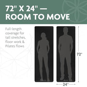 Gaiam Thick Yoga Mat, Exercise & Fitness Mat with Easy-Cinch Carrying Strap | Non-Slip NBR Foam | Joint Cushioning | Yoga, Pilates, Fitness & Floor Workouts | 72"L x 24"W