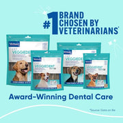 C.E.T. Veggiedent Fr3sh Plaque and Tartar Control Chews for Dogs, Medium | Vet recommended dental chews, plant-based formula, supports canine digestive health, VOHC approved for plaque & tartar
