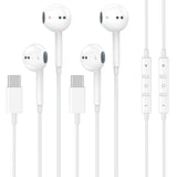 2 Pack [Apple MFi Certified] USB C Headphones Wired for iPhone 18 17 16 15 | Wired Earbuds with Microphone & Remote Control Noise Cancelling Type C Earphones for iPhone Duo 18 17 16 15 Pro Max, Galaxy