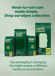 Earth Rated Dog Wipes for Paws & Butt, Deodorizing, Unscented, 100ct | Hypoallergenic, 3-in-1 Cleaning and Hydrating, for Grooming Paws, Body and Butt