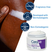 CeraVe Night Cream, Facial Moisturizer with Peptides & Niacinamide, 1.7oz | Anti-aging Face Cream, Skin Care with Hyaluronic Acid, Night Cream for Men & Women, Daily Non-Comedogenic Face Moisturizer