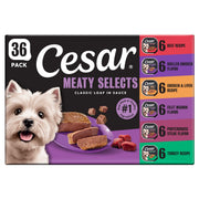 Cesar Classic Loaf in Sauce Wet Dog Food, Meaty Selects, 3.5 oz, 36 Count | Real meat #1 ingredient, no fillers or artificial flavors, formulated without grains, easy to digest, easy peel trays