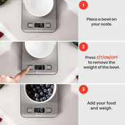 Etekcity Food Kitchen Scale, Digital Grams and Ounces, 11lb | Tare function, ideal for baking, weight loss, keto, meal prep, packages, liquids and jewelry, 304 Stainless Steel