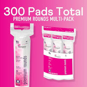 Swisspers Premium Cotton Rounds, Dual-Sided, 100 Count (Pack of 3) | Hypoallergenic, Textured Side, Lint-Free Side, Dermatologist-Tested, Chlorine-Free, 300 Total