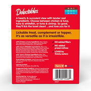 Delectables Lickable Treat Stew Wet Cat Treat Variety Pack, Food Topper, Hydrating, Grain-Free, No Fillers, No By-Products, No Added Preservatives, 1.4oz Pouch, 12ct