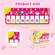 Floor Piano Mat, Toddler Girl Toys Musical Mat, 1 2 3 Year Old Girl Gifts | Keyboard Floor Playmat, 39.5" Electronic Music Animal Sound Touch Play Blanket, Dancing Mat