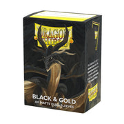 Dragon Shield | Matte Dual Standard Size Card Sleeves | 100ct - Smooth & Tough Premium TCG Sleeves - Compatible with Pokemon, One Piece, and Magic: The Gathering | Black & Gold