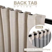Linen Total Blackout Curtains for Bedroom Living Room 84 Inch, Cream | 100% Blackout Shield Linen Textured Back Tab/Rod Pocket Drapes, Thermal Insulated Blackout Curtains 2 Panels Set, 50"W x 84"L