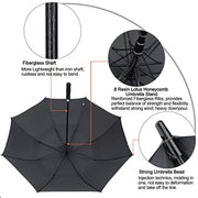 G4Free 47/54/62/68/72 Inch Golf Umbrella Windproof Auto Open Large Umbrella | Oversized Stick Umbrella, Extra Large, Vented Double Canopy, Waterproof 210T Pongee Fabric, Fiberglass Frame, EVA Foam Handle