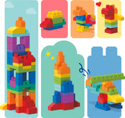 MEGA BLOKS First Builders Big Building Bag Toddler Blocks Toy Blue | 80 Colorful Pieces, Creative Open-Ended Play, Storage, Blue, Preschool Kids Ages 1+ Years, Easy to Build