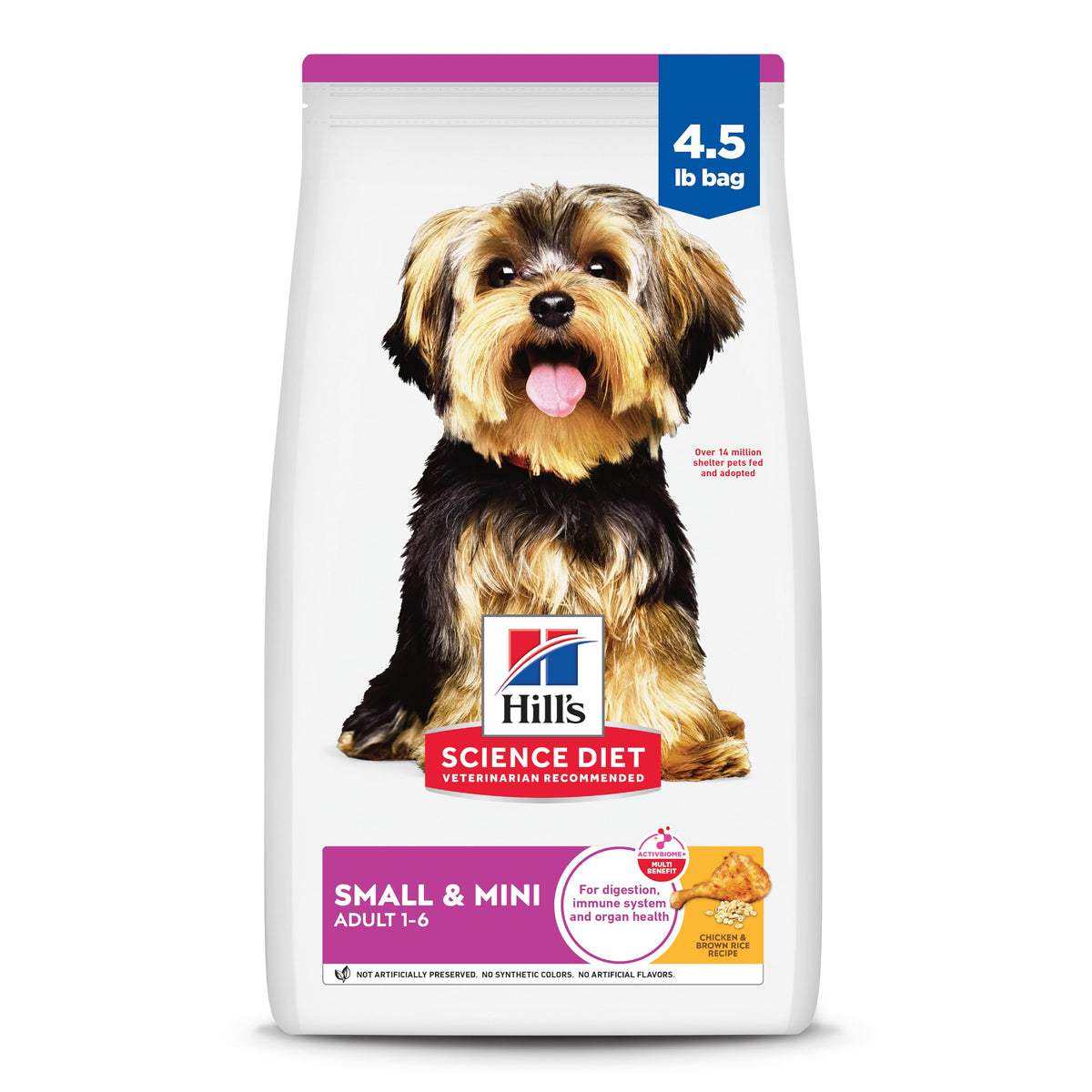 Hill's Science Diet Adult 1-6 Small & Mini Dry Dog Food | #1 Veterinarian Recommended, Chicken & Brown Rice, 4.5 lb. Bag