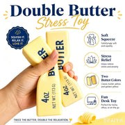 2 PCS Butter Squishy,Butter Squishy Toy, Squishy Fidget Toy, Stress Relief Toy, Soft Squeeze Anxiety Relief Fidget Toy, 4oz Butter-Shaped Squishy Toy for Office Desk Home, Reusable Durable Material