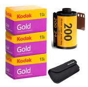 Kodak Gold 200 35mm Film Roll 24 Exp 3 Rolls with Sturdy Tiger Storage Case