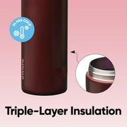 Owala FreeSip Stainless Steel Water Bottle 24 oz Black Cherry