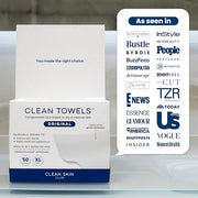 Clean Skin Club Clean Towels XL®, 100% USDA Biobased Face Towel, Disposable Face Towelette, Eczema Association Accepted, Makeup Remover Dry Wipes, Ultra Soft, 1 Pack, 50 Ct