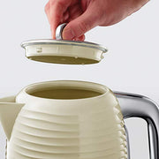 Russell Hobbs Inspire Electric Kettle, 1.7L, Fast Boil, Cream, 24364 | 3KW, Premium Textured Plastic, High Gloss Finish, Removable washable Anti-Scale Filter, Perfect Pour Spout