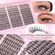 Goddvenus Lash Clusters Kit Wispy Eyelash Clusters Lashes Natural DIY Lash Extension Kit 10-16mm Cluster Eyelash Extensions Kit 300pcs C Curl Individual Lashes Cluster Eyelash (No Tweezers)