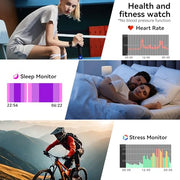 Smart Watch for Men Women, 1.83" HD Touch Screen with Bluetooth Call, IP68 Waterproof, 140+ Sport Modes, Fitness Tracker with Heart Rate & Sleep Monitor, Pedometer, Compatible with Android iPhone