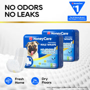 HONEY CARE All-Absorb A26 Male Dog Wrap, 50 Count, Small