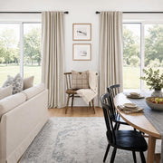 Linen Total Blackout Curtains for Bedroom Living Room 84 Inch, Cream | 100% Blackout Shield Linen Textured Back Tab/Rod Pocket Drapes, Thermal Insulated Blackout Curtains 2 Panels Set, 50"W x 84"L