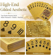 Golden Dragon PVC Playing Cards, Matte Finish with Intricate Pattern on Durable Hardened Deck, Elegant Design for Poker Game Night and Party Gatherings