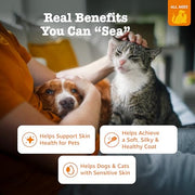 Zesty Paws Salmon Oil for Dogs & Cats - Omega 3 for Dogs 8.5oz | Fish Oil for Dogs and Cats - Omega-3 Blend Pollock + Salmon Oil - for Skin and Coat Support, Omega 3 Supplement for Pets