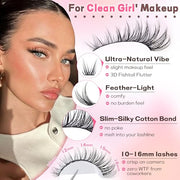 Goddvenus Lash Clusters Kit Wispy Eyelash Clusters Lashes Natural DIY Lash Extension Kit 10-16mm Cluster Eyelash Extensions Kit 300pcs C Curl Individual Lashes Cluster Eyelash (No Tweezers)