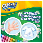 Crayola Clicks Retractable Tip Markers (10ct), Washable Cone Tip Art Marker Set, Cute Aesthetic School Supplies, Classroom Must Haves, Ages 8+