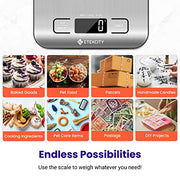 Etekcity Food Kitchen Scale, Digital Grams and Ounces, 11lb | Tare function, ideal for baking, weight loss, keto, meal prep, packages, liquids and jewelry, 304 Stainless Steel