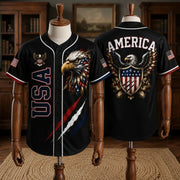 🦅 Patriotic USA All-Over Print Baseball Jersey — America 250th Semiquincentennial Edition (1776–2026) 🇺🇸
