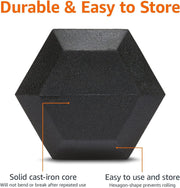 Amazon Basics Rubber Hex Dumbbell Hand Weight