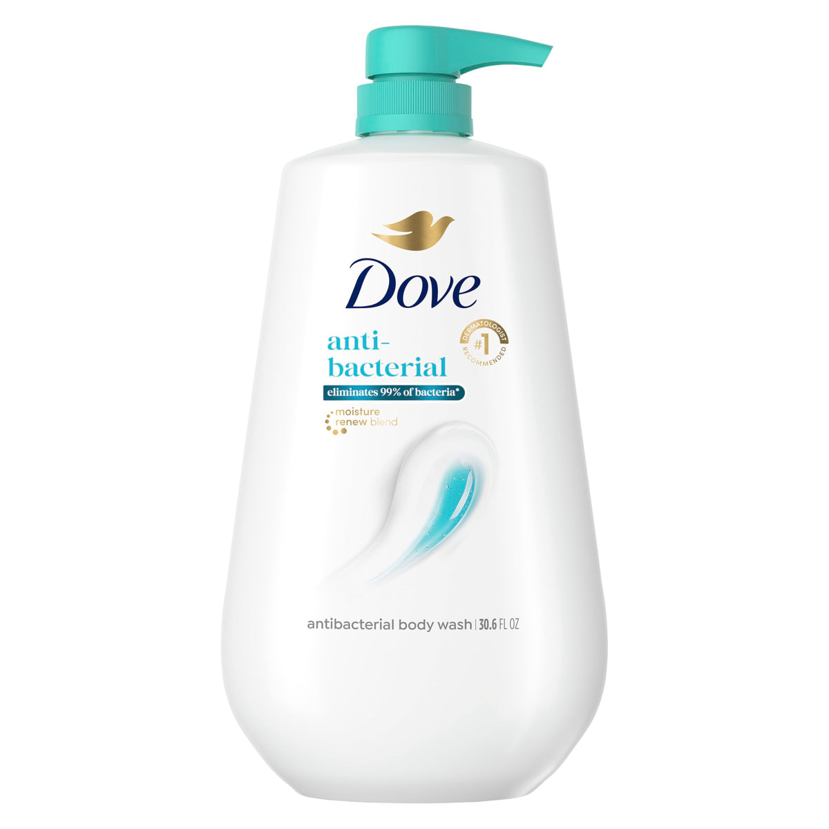Dove Body Wash Antibacterial For All Skin Types 30.6 oz Pump, Sulfate Free | Dove Antibacterial Body Wash eliminates 99% of bacteria while nourishing skin with a sulfate-free formula