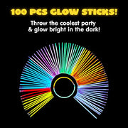 JOYIN 100 Pcs 8" Glow sticks Bulk Party Pack, Neon Glow in the Dark Party Supplies, Light Up Necklaces and Bracelets with Connectors for Halloween, Football, Birthday Decorations
