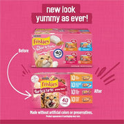 Purina Friskies Prime Filets Cat Food Variety Pack, 40 Pack 5.5 oz Cans | Surfin' and Turfin' wet cat food favorites in a savory gravy, made with real meat, poultry and seafood