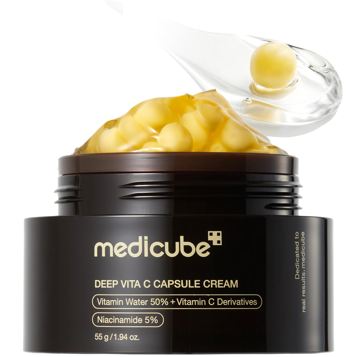 medicube Capsule Cream with Deep Vitamin C for Uneven Skin Tone & Texture | Visibly Improves Uneven Tone & Rough Texture with Vitamin C Capsules - Hydrating Gel Cream for Smooth, Radiant Skin, 1.94 oz.