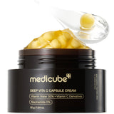 medicube Capsule Cream with Deep Vitamin C for Uneven Skin Tone & Texture | Visibly Improves Uneven Tone & Rough Texture with Vitamin C Capsules - Hydrating Gel Cream for Smooth, Radiant Skin, 1.94 oz.