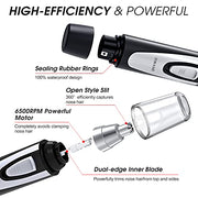 Ear and Nose Hair Trimmer Clipper - 2026 Professional Painless Eyebrow & Facial Hair Trimmer for Men Women,Battery-Operated Trimmer with IPX7 Waterproof,Dual Edge Blades for Easy Cleansing Black