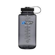 Nalgene 32 oz Wide Mouth Water Bottle, Gray w/ Black Lid | BPA-Free, Durable & Lightweight, Leak Proof, Dishwasher Safe, Large Reusable Plastic Bottle for Hiking, Gym, Work & Travel
