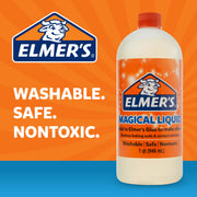 Elmer's Magical Liquid, Slime Activator Solution, Safe and Washable, 1 Quart - Updated Formula for Double the Slime Output