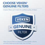 Veken Cat Water Fountain Filters, F1 Series, 8 Pack Replacement Filters | and 8 Pack Replacement Pre-Filter Sponges Set for C1, C1 Classic, D1 & D1 Pro Series Pet Fountain Dog Water Dispenser