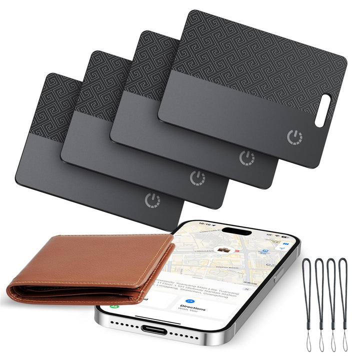 Ultra-Thin Wallet Tracker Card(iOS Only), Bluetooth Tracker Smart Card for Apple Find My iPhone Wallet GPS Tracker, Supports Wireless Charging, 10 Years Battery for Luggage, Wallets, Backpacks, Keys