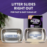 ARM & HAMMER Slide Platinum Easy Clean-Up Clumping Cat Litter, 34 lbs | 24/7 Odor Control, Triple-Action Freshness, Non-Stick, Low Tracking, Multi-Cat Formula, Scented, Online Only