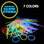 JOYIN 100 Pcs 8" Glow sticks Bulk Party Pack, Neon Glow in the Dark Party Supplies, Light Up Necklaces and Bracelets with Connectors for Halloween, Football, Birthday Decorations