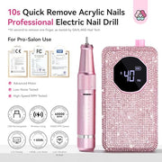 SAVILAND Nail Drill Professional 40000 RPM Cordless for Thick Acrylic Nails
