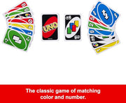 Mattel Games UNO Card Game, Ages 7+, 2-10 Players | Classic Card Game for Kids, Teens and Family Game Night, Colorblind Accessible & Customizable Cards (Amazon Exclusive)