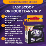 ARM & HAMMER Slide Platinum Easy Clean-Up Clumping Cat Litter, 34 lbs | 24/7 Odor Control, Triple-Action Freshness, Non-Stick, Low Tracking, Multi-Cat Formula, Scented, Online Only