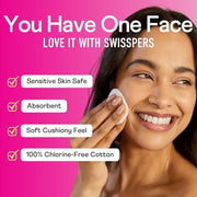 Swisspers Premium Cotton Rounds, Dual-Sided, 100 Count (Pack of 3) | Hypoallergenic, Textured Side, Lint-Free Side, Dermatologist-Tested, Chlorine-Free, 300 Total