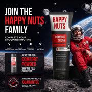 HAPPY NUTS Comfort Cream Deodorant For Men: Anti-Chafing Sweat Defense, Odor Control, Aluminum-Free, Travel Essential, Mens Deodorant & Hygiene Products for Men's Private Parts 3.4 Fl Oz - Original