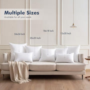 MIULEE 18x18 Throw Pillows Inserts 2 Pack, Decorative Pillows for Couch Bed | 100% Virgin Filling, Full and Fluffy, Lumbar, Back and Neck Support
